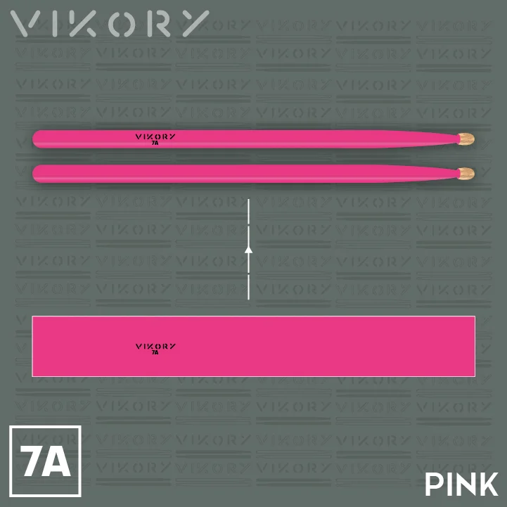 Design de la paire de baguettes de batterie Pink 7A (roses)