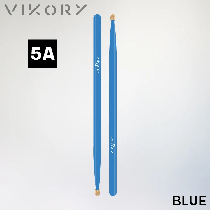 Paire de baguettes de batterie Blue 5 A (bleues) - Vue haut bas
