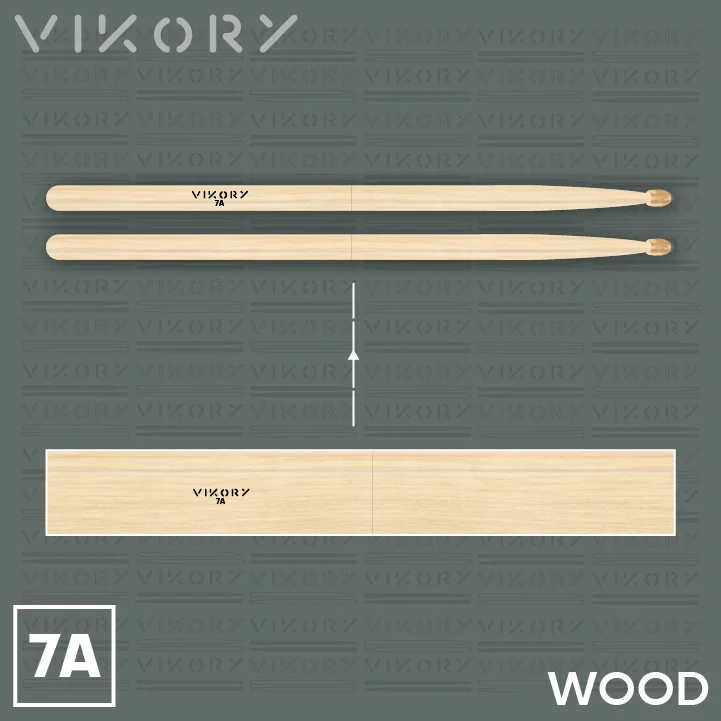 Design des baguettes de batterie VIKORY WOOD 7A