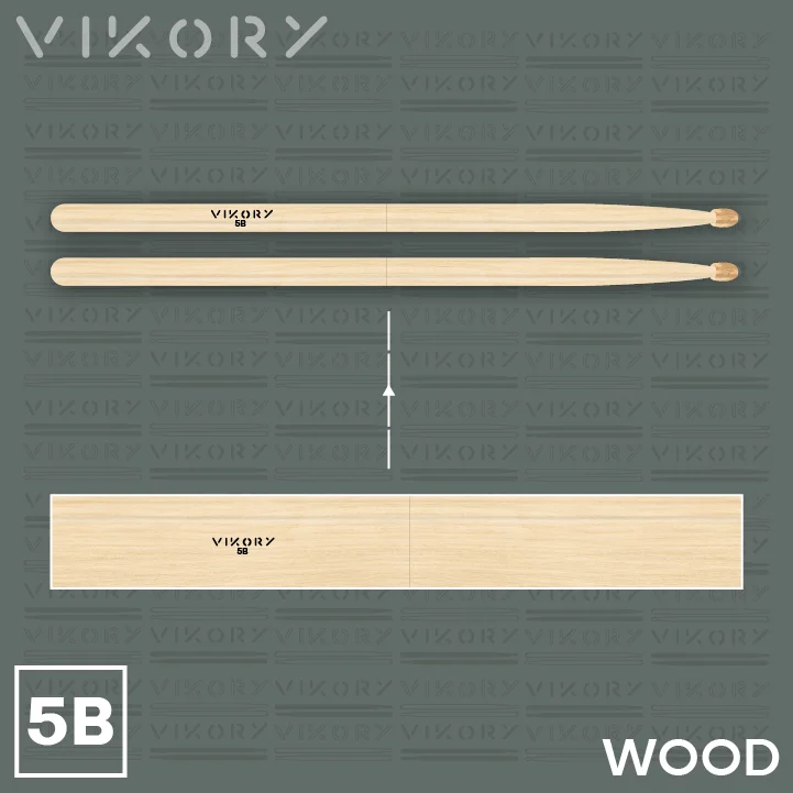 Design des baguettes de batterie VIKORY WOOD 5B