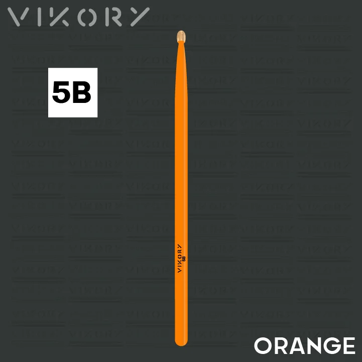 Baguette de batterie Orange 5B - sur fond noir