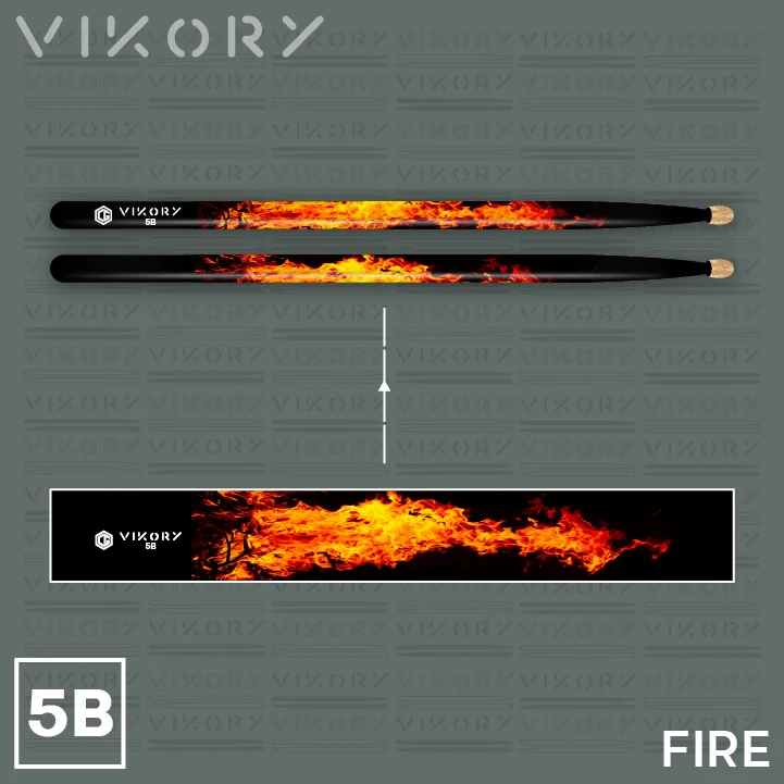 Design de la paire de baguettes de batterie Fire 5B