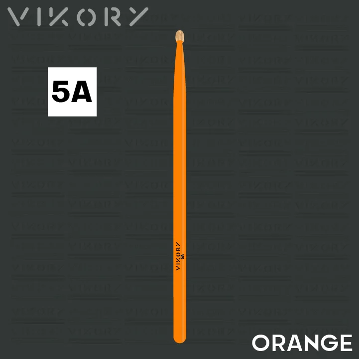Baguette de batterie Orange 5A - sur fond noir