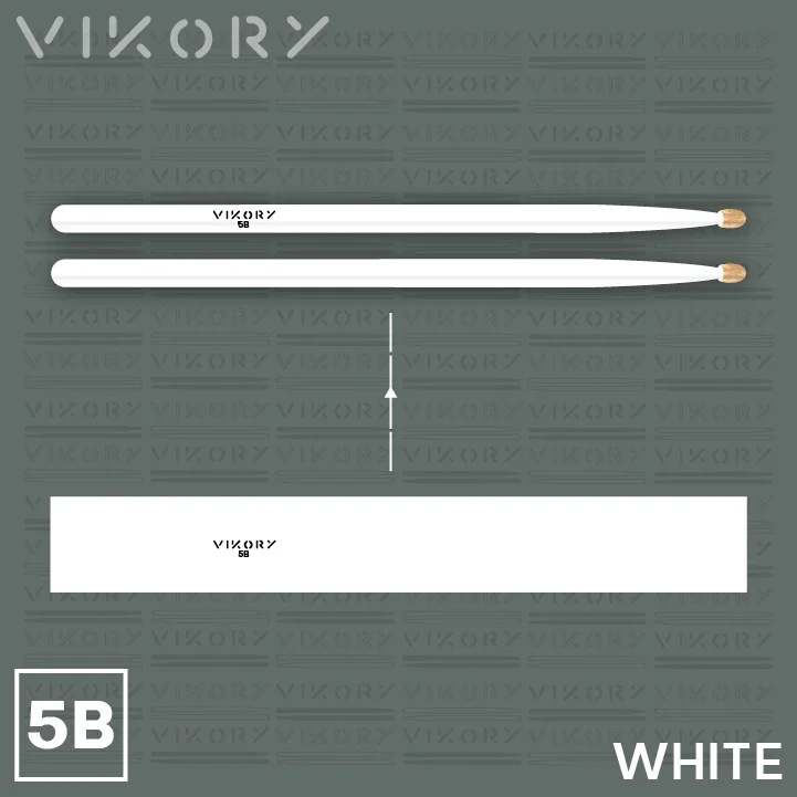 Design de la paire de baguettes de batterie White 5B (blanches)