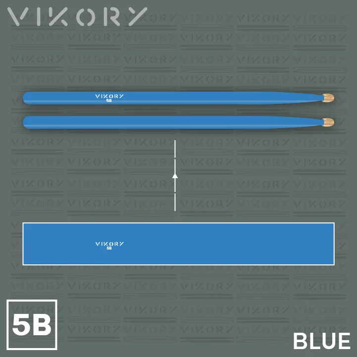 Design de la paire de baguettes de batterie Blue 5 B (bleues)